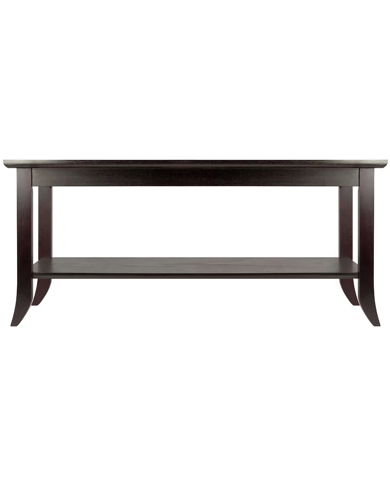 Genoa Rectangular Coffee Table with Glass Top and Shelf
