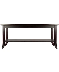 Genoa Rectangular Coffee Table with Glass Top and Shelf