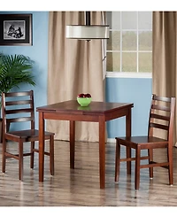 Pulman 3-Piece Set Extension Table with 2 Ladder Back Chairs