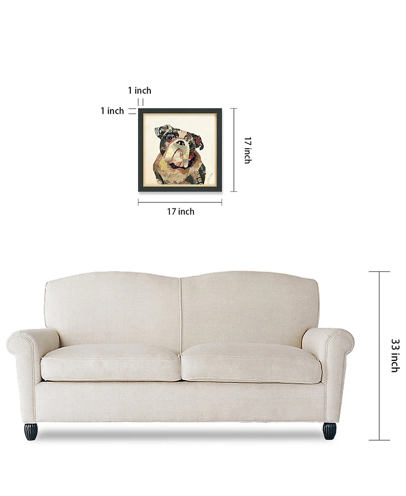 Empire Art Direct 'English Bulldog' Dimensional Collage Wall Art - 17'' x 17''