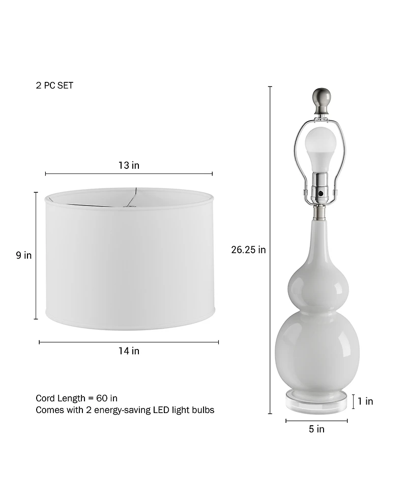 Lavish Home Table Lamps - Set of 2