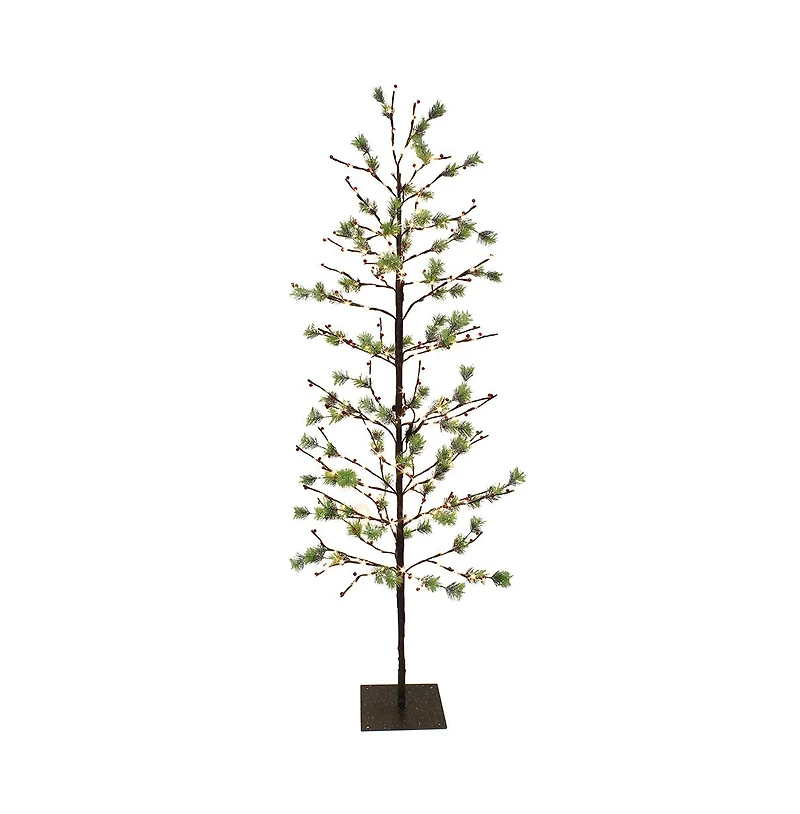 Puleo 6FT Red Berry Led Artificial Tree