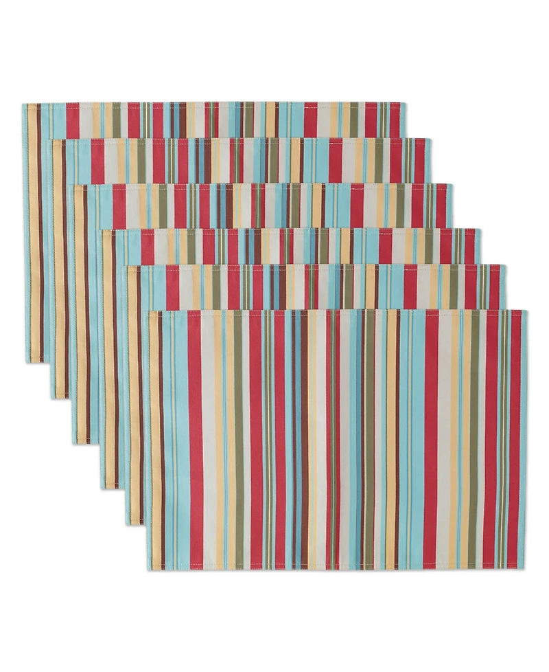 Summer Stripe Polyester Placemat, Set of 6