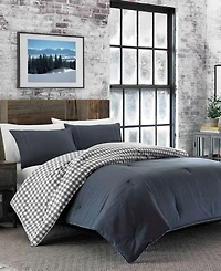 Eddie Bauer Kingston Cotton Reversible 3 Piece Duvet Cover Set, King