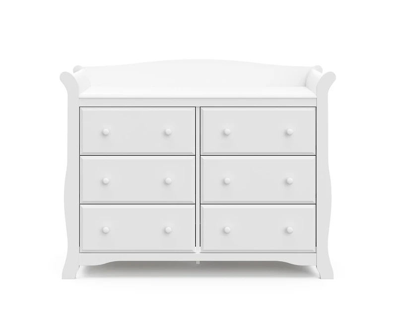 Storkcraft Avalon 6 Drawer Universal Double Dresser - White