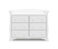 Storkcraft Avalon 6 Drawer Universal Double Dresser - White