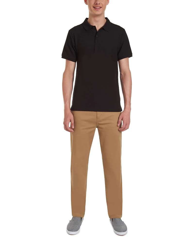 Nautica Young Men Uniform Short Sleeve Double Pique Polo
