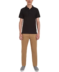 Nautica Young Men Uniform Short Sleeve Double Pique Polo