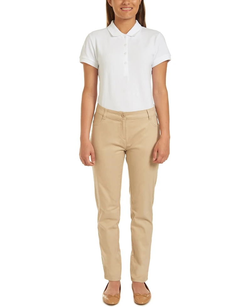 Nautica Juniors Uniform Sateen Skinny Pant with Adjustable Waistband