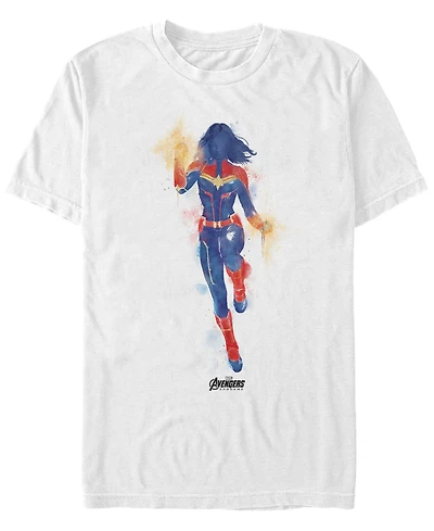 Marvel Men's Captain Watercolor Short Sleeve T-Shirt