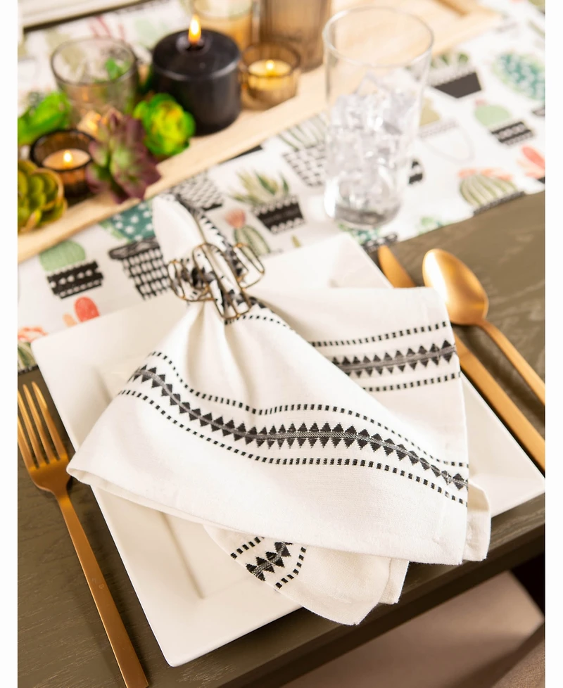 Design Imports Zig Dobby Stripe Napkin Set of 6