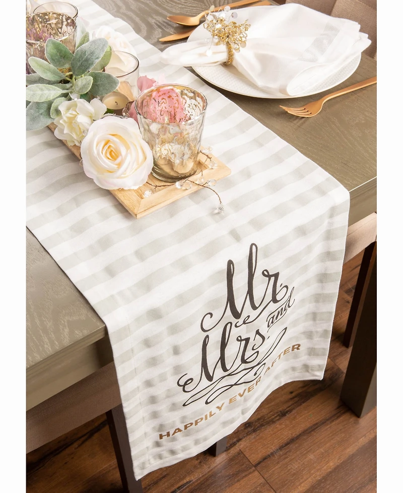 Design Imports Mr. Mrs. Table Runner 14" x 72"