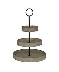 Kate and Laurel Woodmont 3 Tiered Wood Tray, Tier