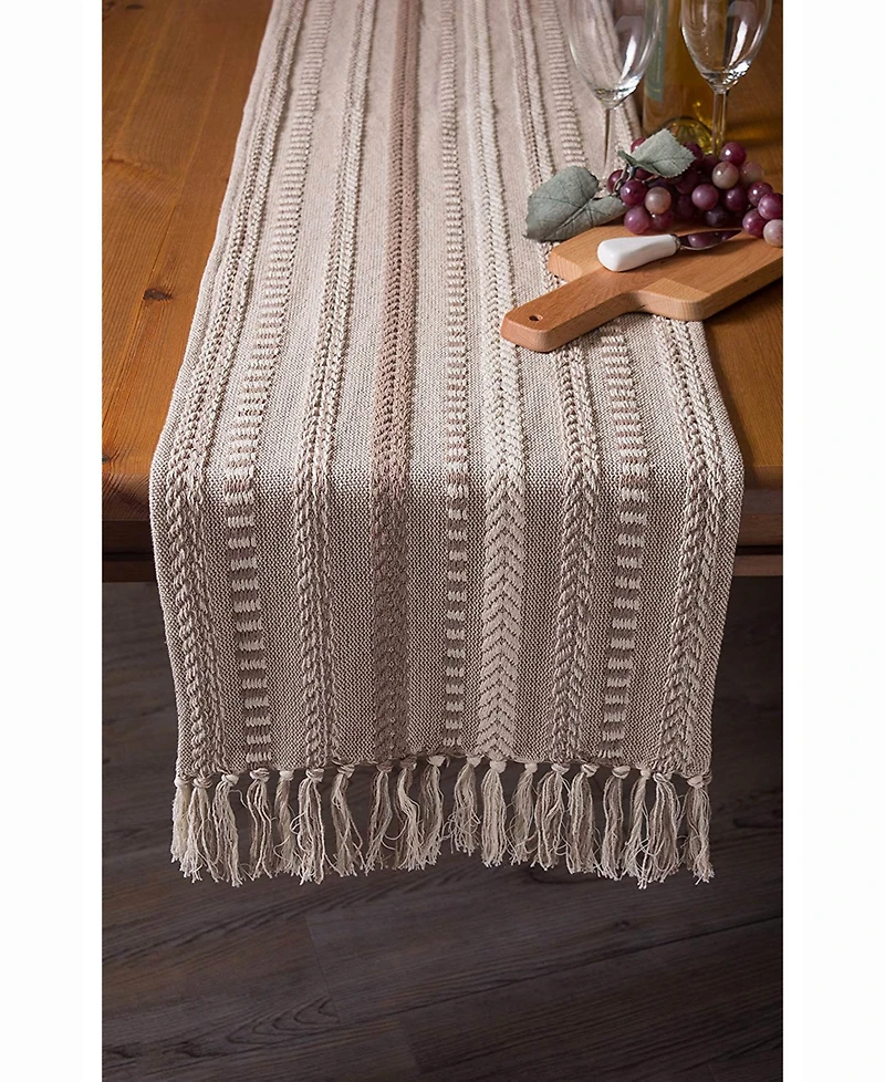 Design Imports Braided Stripe Table Runner 15" x 72"