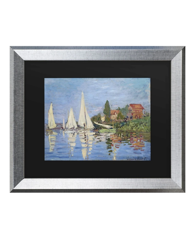 Claude Monet Regatta at Argenteuil Matted Framed Art - 20" x 25"
