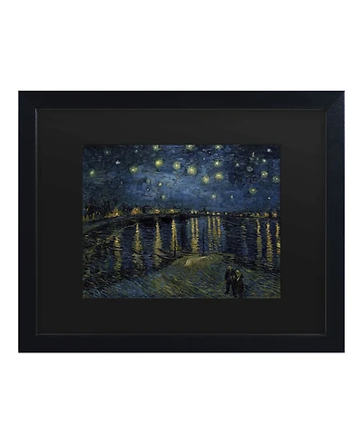 Vincent Van Gogh The Starry Night Ii Matted Framed Art - 15" x 20"