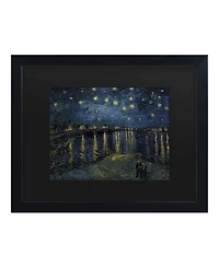 Vincent Van Gogh The Starry Night Ii Matted Framed Art - 15" x 20"