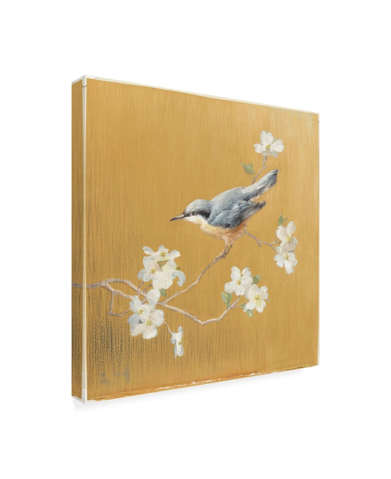 Danhui Nai Nuthatch on Gold Canvas Art - 15.5" x 21"