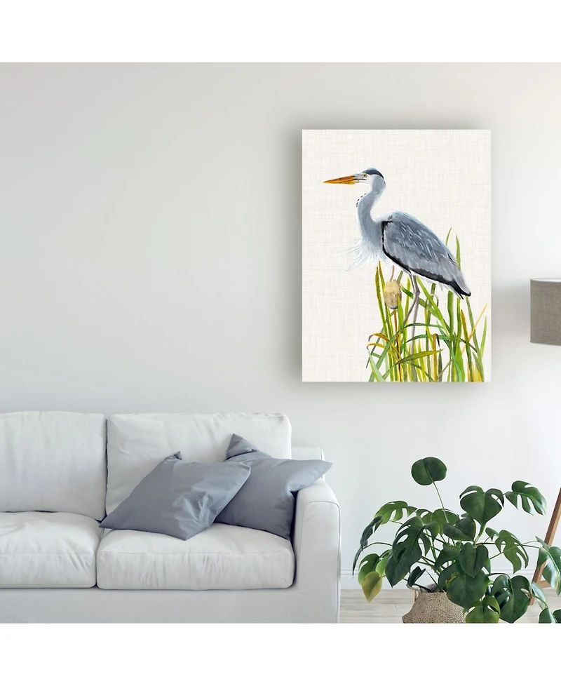 Naomi Mccavitt Water Birds and Cattails Ii Canvas Art - 15" x 20"