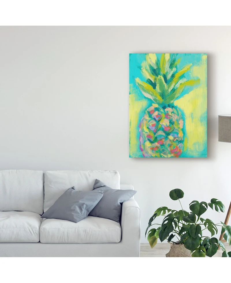 Jennifer Goldberger Vibrant Pineapple Ii Canvas Art - 15" x 20"