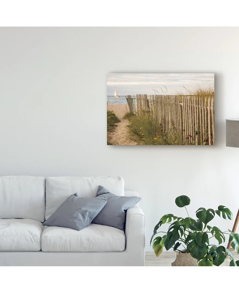 Aledanda Along the Beach Fence Ii Canvas Art - 20" x 25"