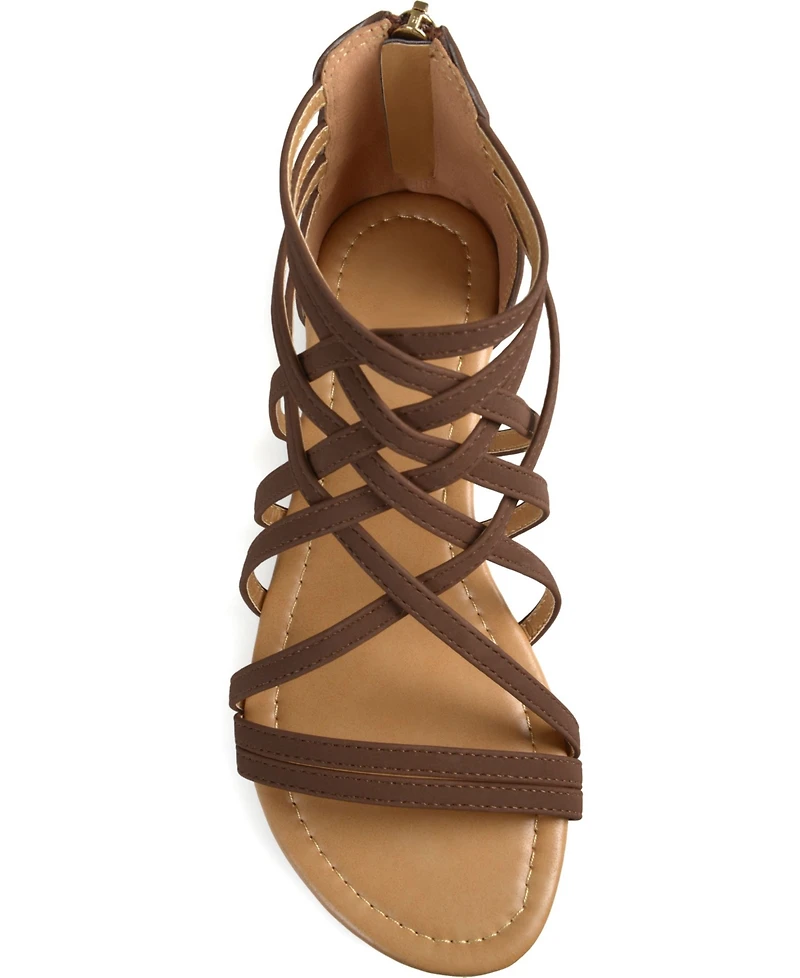 Journee Collection Women's Hanni Wide Width Crisscross Strappy Flat Sandals
