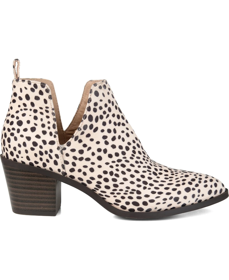 Journee Collection Women's Lola Cut Out Stacked Heel Dress Booties