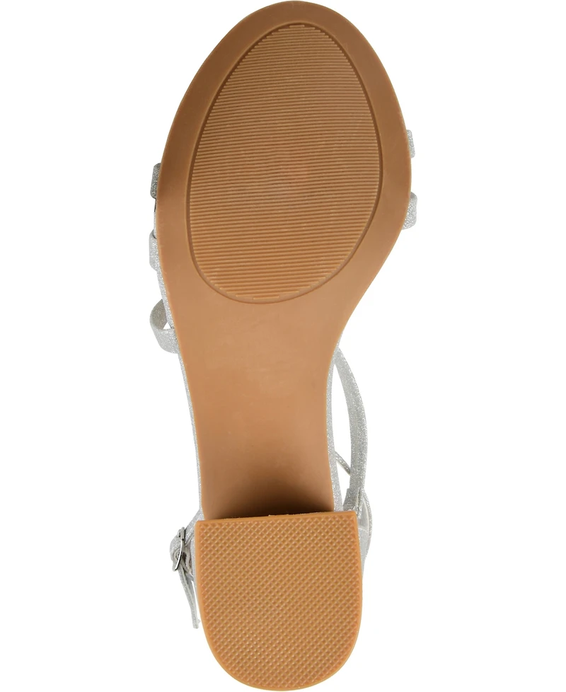 Journee Collection Women's Bella Strappy Block Heel Dress Sandals