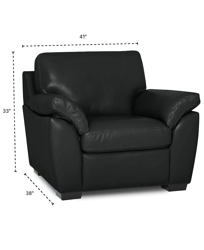 Lothan 41" Leather Chair, Created for Macy's