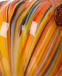 Glitzhome Striped Glass Large Pumpkin