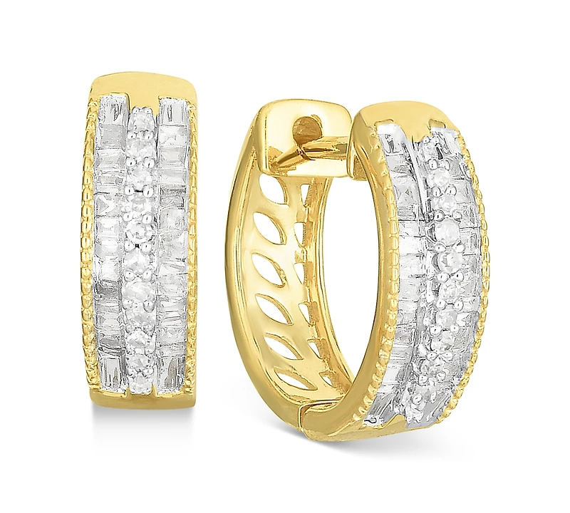 Diamond Hoop Earrings (1/4 ct. t.w.) Sterling Silver