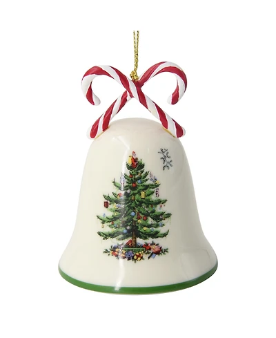 Spode Christmas Tree Candy Cane Bell Ornament