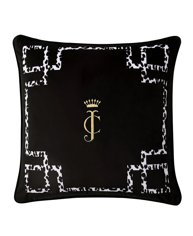 Juicy Couture Lattice Embroidered Velvet Decorative Pillow, 20" x
