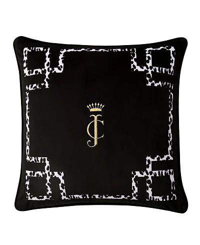 Juicy Couture Lattice Embroidered Velvet Decorative Pillow, 20" x
