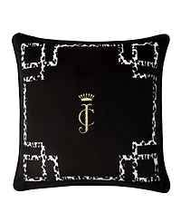 Juicy Couture Lattice Embroidered Velvet Decorative Pillow, 20" x