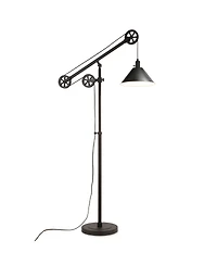 Hudson & Canal Descartes Floor Lamp In Blackened Bronze With Pulley System