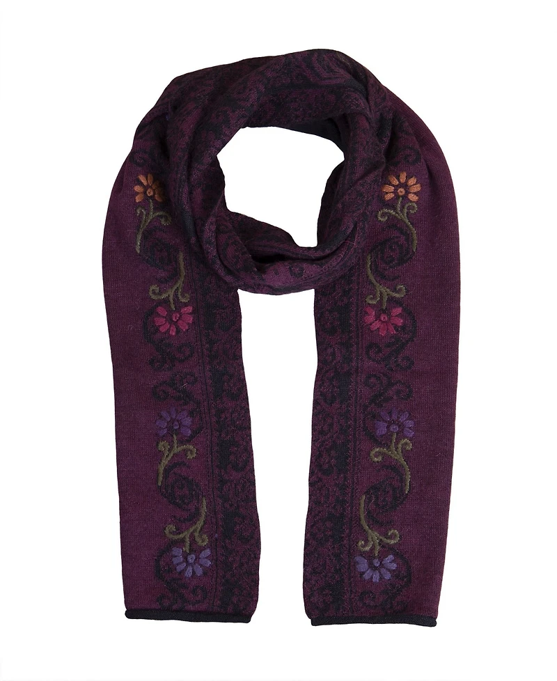 Simply Natural Women's Embroidered Alpaca-Wool Anastasia Scarf