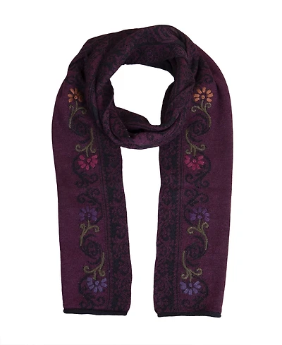 Simply Natural Women's Embroidered Alpaca-Wool Anastasia Scarf