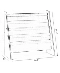 Basicwise 4 Tiered Colorful Lined Kids' Sling Magazine Book Rack