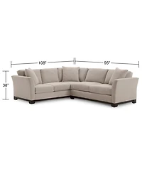 Elliot Ii 108" Fabric 2-Pc. Sleeper Sofa Sectional, Created for Macy's