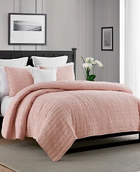 Cathay Home Inc. Enzyme Washed Crinkle Quilt Set, Twin/Twin Xl