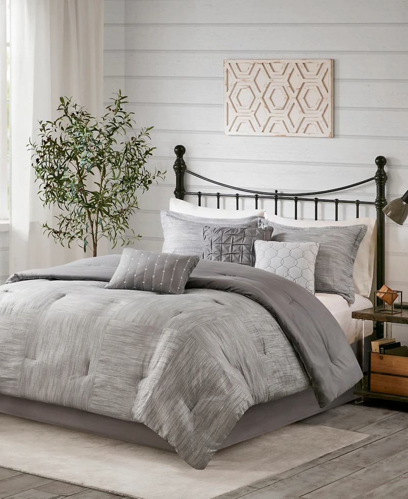 Madison Park Walter Seersucker 7-Pc. Comforter Set, California King