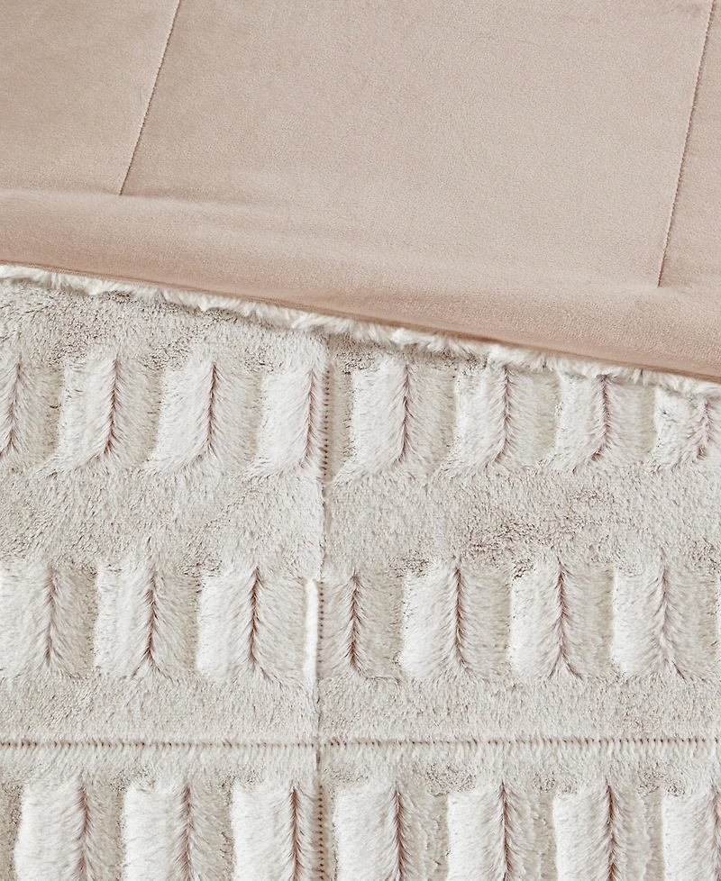 Madison Park Gia Faux-Fur 3-Pc. Comforter Set, Full/Queen