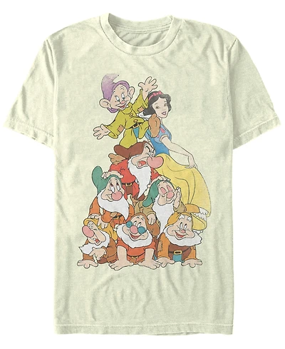 Disney Men's Snow White Seven Dwarf Stack Short Sleeve T-Shirt