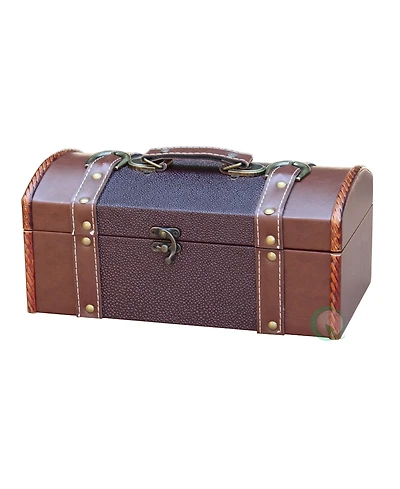 Vintiquewise Dresser Valet Leather Chest with Velvet Lining