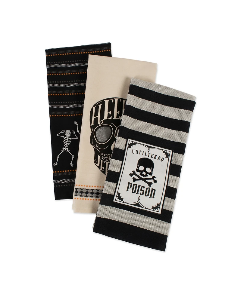 Design Imports Assorted Skeleton Embellished Dishtowel Set