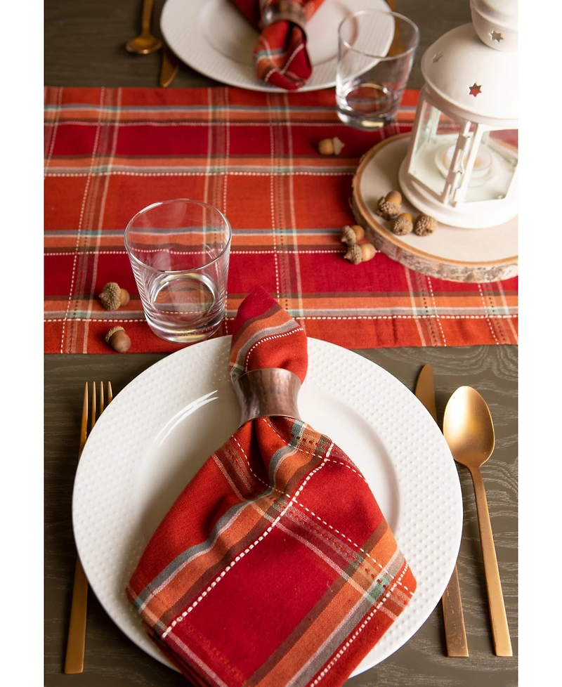 Design Imports Autumn Spice Plaid Table Runner