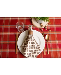 Design Imports Autumn Spice Plaid Tablecloth