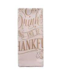 Design Imports Assorted Check Fall Be Thankful Printed Dishtowel Set