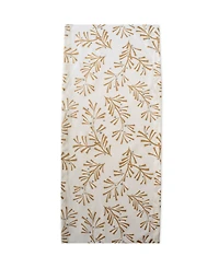 Design Imports Metallic Holly Leaves Table Runner